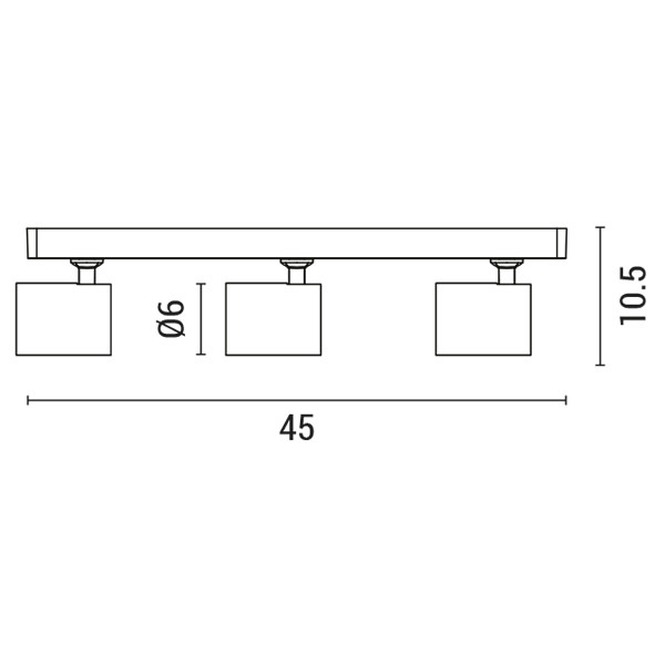 ΣΠΟΤ ΟΡΟΦΗΣ ΤΡΙΠΛΟ GU10 3xMax 10W  S1980 ΜΑΥΡΟ ARTE ILLUMINA BRAVA - Image 3