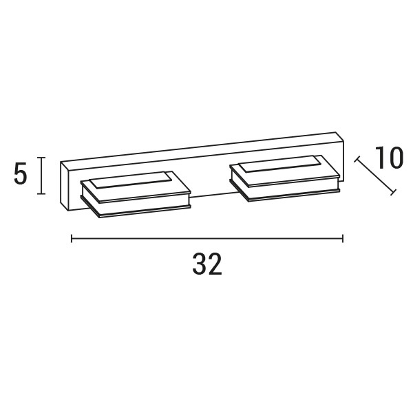ΑΠΛΙΚΑ ΤΟΙΧΟΥ LED 8W 4000Κ ΤΕΤΡΑΓΩΝΗ 2Φ 320X50X100 ΝΙΚΕΛ ARTE ILLUMINA - Image 3