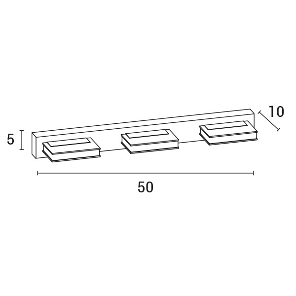 ΑΠΛΙΚΑ ΤΟΙΧΟΥ LED 12W 720Lm 4000Κ ΤΕΤΡΑΓΩΝΗ 3Φ 500X50X100 ΝΙΚΕΛ ARTE ILLUMINA - Image 3