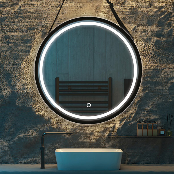 ΚΑΘΡΕΠΤΗΣ ΣΤΡΟΓΓΥΛΟΣ TOUCH LED ΜΕ ΜΑΥΡΟ ΣΤΗΡΙΓΜΑ 20w 1680lm 3CCT(3000-4000-6000K)600mm ARTE ILLUMINA MIRO - Image 2