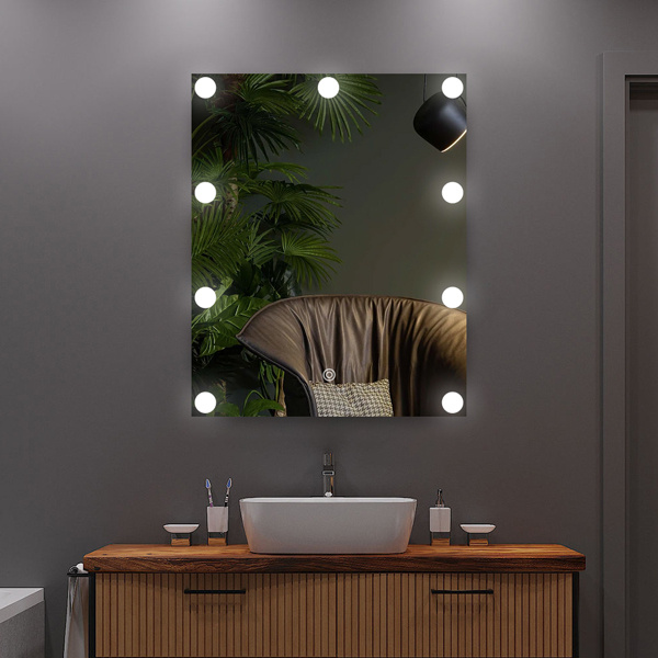 ΚΑΘΡΕΠΤΗΣ ΜΑΚΙΓΙΑΖ ΠΑΡΑΛΛΗΛΟΓΡΑΜΜΟΣ LED 9W 1680Lm 85-265V 40X50 CM ARTE ILLUMINA LOGE - Image 2