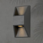 ΦΩΤΙΣΤΙΚΟ ΤΟΙΧΟΥ ΑΛΟΥΜΙΝΙΟΥ 2X1W 164X82X54.5mm ΓΡΑΦΙΤΗΣ ARTE ILLUMINA - Image 2