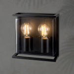 ΑΠΛΙΚΑ ΤΟΙΧΟΥ ΜΕΤΑΛΛΙΚΗ Ε27 2Χ20W 220X220X95mm IP65 ΜΑΥΡΗ ARTE ILLUMINA - Image 2