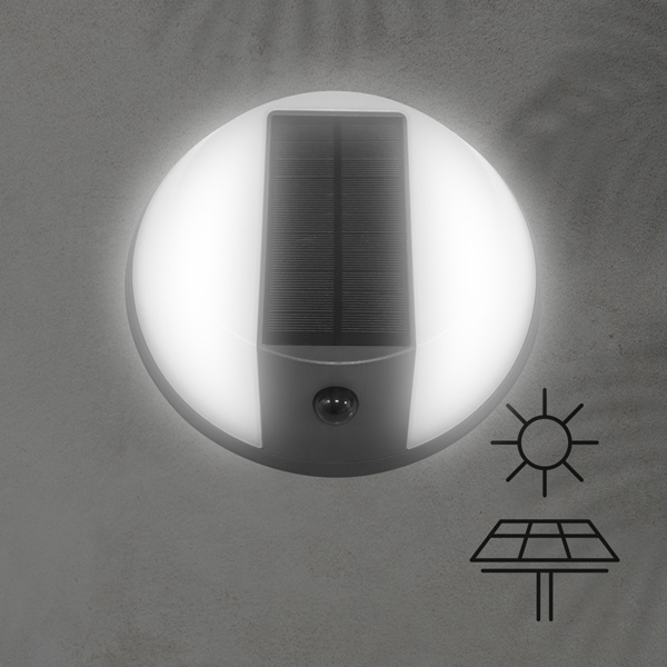 ΑΠΛΙΚΑ ΣΤΡΟΓΓΥΛΗ ΜΕ ΗΛΙΑΚΟ PANEL ΜΑΥΡΟ 5W 500LM 4000Κ IP54 ARTE ILLUMINA - Image 2