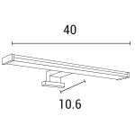 ΦΩΤΙΣΤΙΚΟ ΜΠΑΝΙΟΥ 8W 640Lm 400X106X42 IP44 ΝΙΚΕΛ ARTE ILLUMINA NERO - Image 3