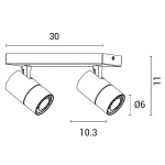 ΣΠΟΤ ΜΠΑΡΑ ΔΙΠΛΗ 2XGU10 MAX 8W ΛΕΥΚΗ-ΜΑΥΡΗ ARTE ILLUMINA ALINE - Image 3