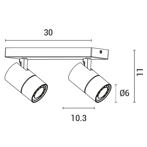 ΣΠΟΤ ΜΠΑΡΑ ΔΙΠΛΗ 2XGU10 MAX 8W ΛΕΥΚΗ-ΜΑΥΡΗ ARTE ILLUMINA ALINE - Image 3