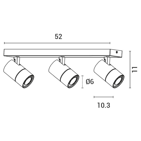 ΣΠΟΤ ΜΠΑΡΑ ΤΡΙΠΛΗ 3XGU10 MAX 8W  ΛΕΥΚΗ-ΜΑΥΡΗ ARTE ILLUMINA ALINE - Image 3