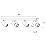 ΣΠΟΤ ΜΠΑΡΑ ΤΕΤΡΑΠΛΗ 4XGU10 MAX 8W ΛΕΥΚΗ-ΜΑΥΡΗ ARTE ILLUMINA ALINE - Image 3