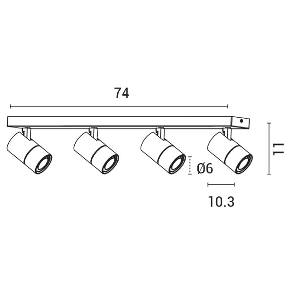 ΣΠΟΤ ΜΠΑΡΑ ΤΕΤΡΑΠΛΗ 4XGU10 MAX 8W ΛΕΥΚΗ-ΜΑΥΡΗ ARTE ILLUMINA ALINE - Image 3