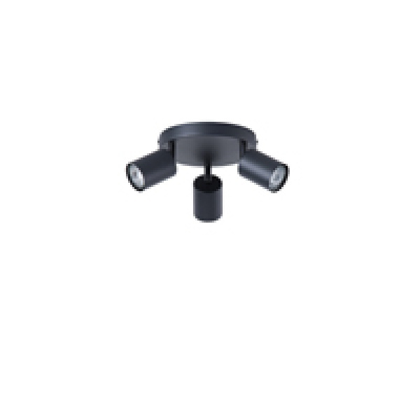 ΣΠΟΤ ΜΕΤΑΛΛΙΚΟ 3ΦΩΤΟ 3XGU10 Max 7W  Φ180X135mm  ΜΑΥΡΟ ARTE ILLUMINA OLYMP - Image 2