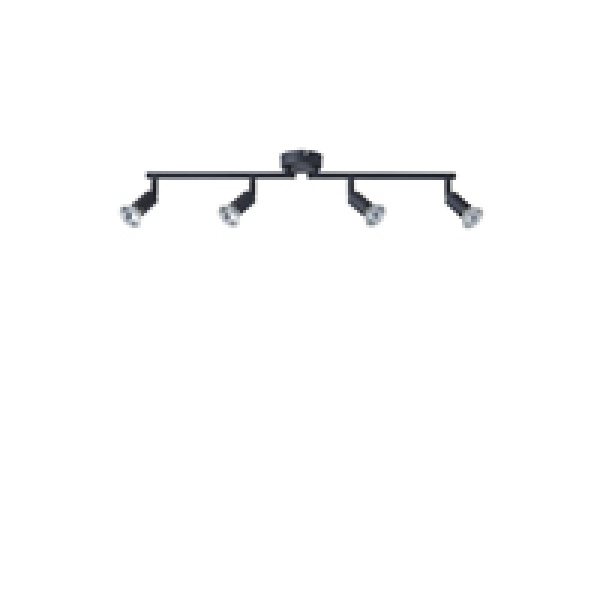 ΣΠΟΤ ΚΙΝΗΤΟ 4ΦΩΤΟ ΜΕΤΑΛΛΙΚΟ ΜΑΥΡΟ 4XGU10 Max 7w 300X80X125mm ARTE ILLUMINA VORRAS - Image 2