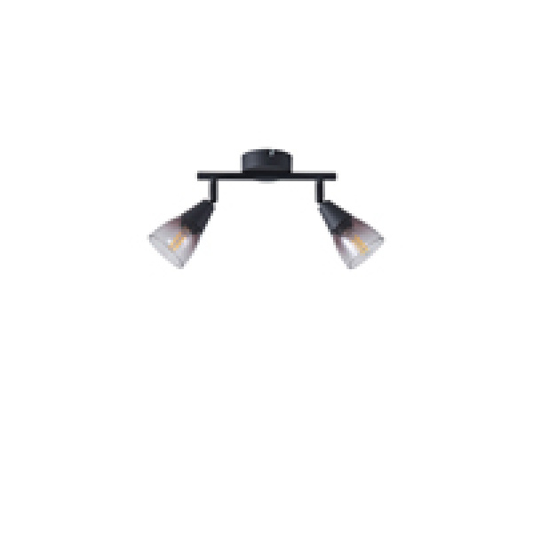 ΣΠΟΤ ΜΕΤΑΛΛΙΚΟ ΜΕ SMOKY ΓΥΑΛΙ 2ΦΩΤΟ 2XE14 MAX 7W  220X80X165mm ARTE ILLUMINA CLASSY - Image 2