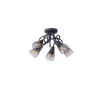 ΣΠΟΤ ΜΕΤΑΛΛΙΚΟ ΜΕ SMOKY ΓΥΑΛΙ 5ΦΩΤΟ 5XE14 MAX 7W D380XH185mm ARTE ILLUMINA CLASSY - Image 2