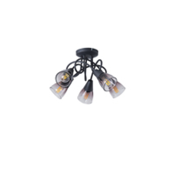 ΣΠΟΤ ΜΕΤΑΛΛΙΚΟ ΜΕ SMOKY ΓΥΑΛΙ 5ΦΩΤΟ 5XE14 MAX 7W D380XH185mm ARTE ILLUMINA CLASSY - Image 2