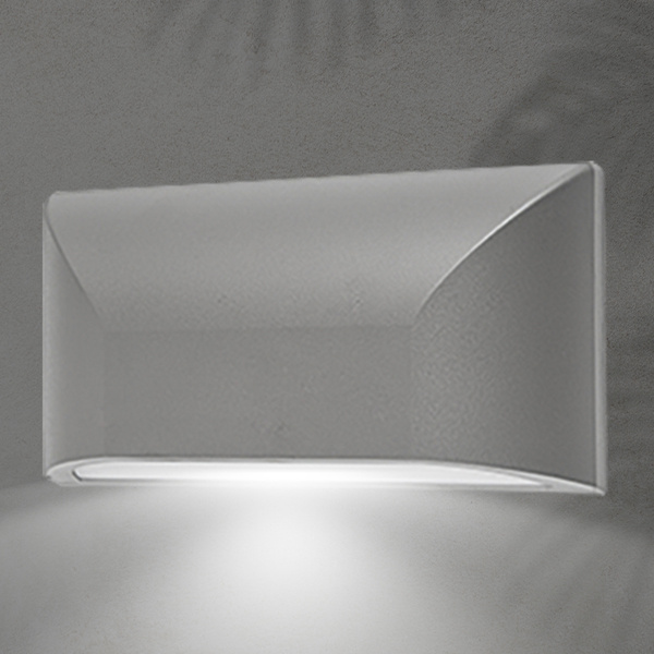 ΑΠΛΙΚΑ ΤΟΙΧΟΥ LED SLIM 6W IP65 220-240V 4000K 220X51X113mm ΓΚΡΙ PRO ARTE ILLUMINA - Image 2