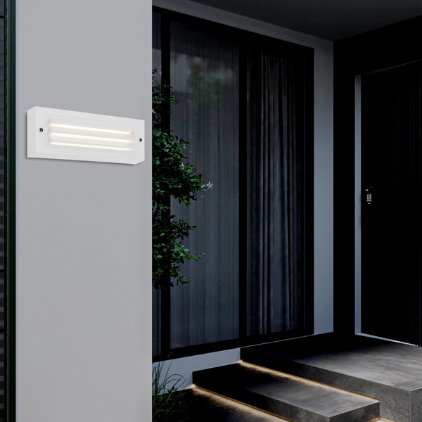 ΦΩΤΙΣΤΙΚΟ ΤΟΙΧΟΥ ΜΕ ΓΡΙΛΙΕΣ LED 6W 255X42X90 3CCT IP65 ΛΕΥΚΟ ARTE ILLUMINA SENARIO - Image 3