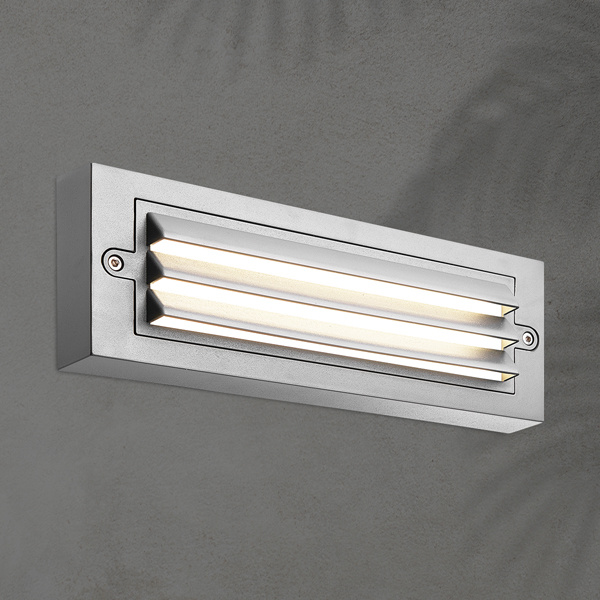 ΦΩΤΙΣΤΙΚΟ ΤΟΙΧΟΥ ΜΕ ΓΡΙΛΙΕΣ LED 6W 255X42X90 3CCT IP65 ΓΚΡΙ ARTE ILLUMINA SENARIO - Image 2