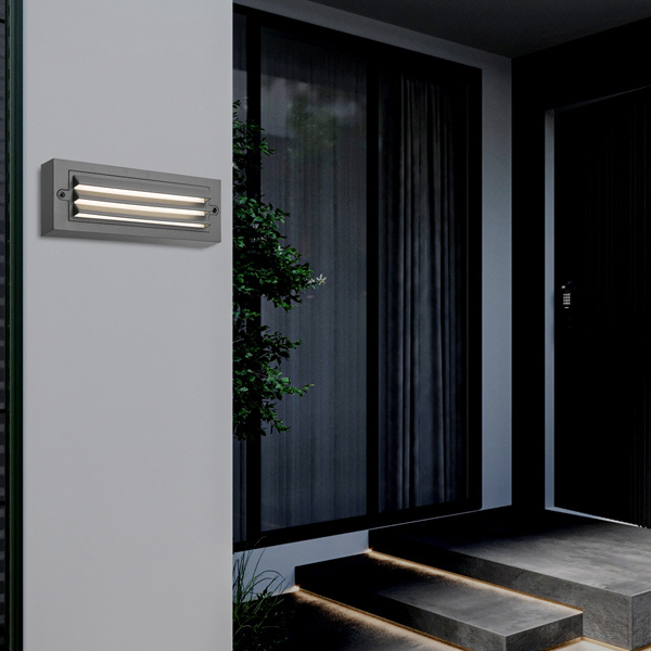 ΦΩΤΙΣΤΙΚΟ ΤΟΙΧΟΥ ΜΕ ΓΡΙΛΙΕΣ LED 6W 255X42X90 3CCT IP65 ΓΡΑΦΙΤΗΣ ARTE ILLUMINA SENARIO - Image 3