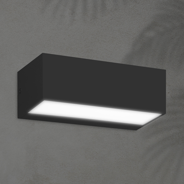 ΦΩΤΙΣΤΙΚΟ ΤΟΙΧΟΥ LED 12W 230X90X100 3CCT IP65 ΜΑΥΡΟ ARTE ILLUMINA LIMA - Image 2