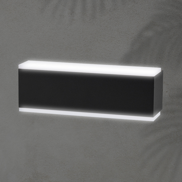 ΑΠΛΙΚΑ ΤΟΙΧΟΥ ΑΛΟΥΜΙΝΙΟΥ LED UPDOWN ΤΕΤΡΑΓΩΝΗ 10W ΜΑΥΡΗ ARTE ILLUMINA  NIKITA - Image 2