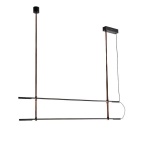 ΦΩΤΙΣΤΙΚΟ ΚΡΕΜΑΣΤΟ ΜΕΤΑΛΛΟ-ΔΕΡΜΑ LED 2x22W 3150Lm 3000K 1400X60X1200mm ΜΑΥΡΟ ARTE ILLUMINA LINEA