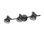 ΣΠΟΤ ΟΡΟΦΗΣ ΤΡΙΠΛΟ ΜΕ ΔΙΧΤΥ E27 Max 15w 640X100X300mm ΜΑΥΡΟ ARTE ILLUMINA SOLUN