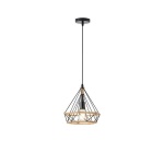 ΦΩΤΙΣΤΙΚΟ ΚΡΕΜΑΣΤΟ ΣΧΟΙΝΙ-ΜΕΤΑΛΛΟ ΜΟΝΟΦΩΤΟ Ε27 Max15w 250X250X1320 ΜΑΥΡΟ-ΧΑΚΙ ARTE ILLUMINA FLARE