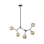 ΦΩΤΙΣΤΙΚΟ ΚΡΕΜΑΣΤΟ 5ΦΩΤΟ 5ΧG9 Max15w 800Χ900mm ΜΑΥΡΟ-ΓΚΡΙ ARTE ILLUMINA ATOM