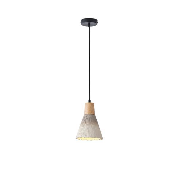cb38e2c1db124c3480eeb262e3d6bc79 ΦΩΤΙΣΤΙΚΟ ΚΡΕΜΑΣΤΟ RUBBER WOOD-ΤΣΙΜΕΝΤΟ 1xΕ27 Max15w 160X160X220mm ΧΑΚΙ ARTE ILLUMINA GESSO - Image 1