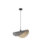 ΦΩΤΙΣΤΙΚΟ ΚΡΕΜΑΣΤΟ ΜΕΤΑΛΛΟ 1XE27 Max15w Φ600mm ΜΑΥΡΟ-ΧΡΥΣΟ ARTE ILLUMINA GALILEA