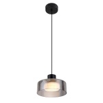 ΦΩΤΙΣΤΙΚΟ ΚΡΕΜΑΣΤΟ ΜΕΤΑΛΛΟ-ΓΥΑΛΙ LED 8W 624Lm 3000K 200X115mm ΜΑΥΡΟ-ΓΚΡΙ ARTE ILLUMINA NIMBUS