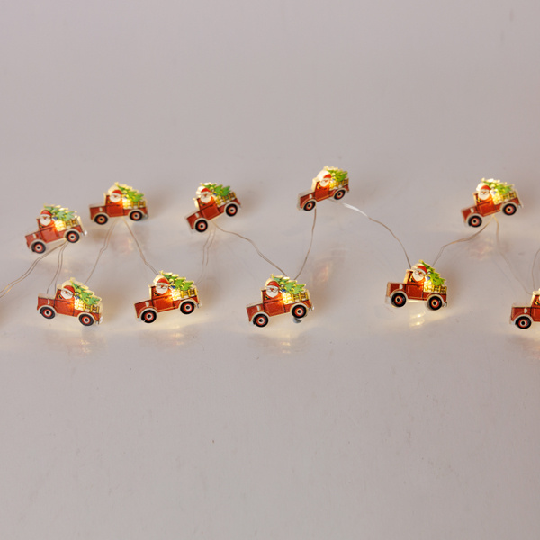 ΣΕΙΡΑ, 20 MINI LED, ΑΓΙΟΣ ΒΑΣΙΛΗΣ ΜΕ AMAΞΙ, ΜΠΑΤΑΡΙΑΣ 3xAA, ΧΡΟΝΟΔΙΑΚΟΠΤΗ, ΑΣΗΜΙ ΧΑΛΚΙΝΟ ΚΑΛΩΔΙΟ, ΘΕΡΜΟ ΛΕΥΚΟ LED ΑΝΑ 10cm, ΠΡΟΕΚΤΑΣΗ ΠΑΡΟΧΗΣ 30cm, IP20 - Image 2