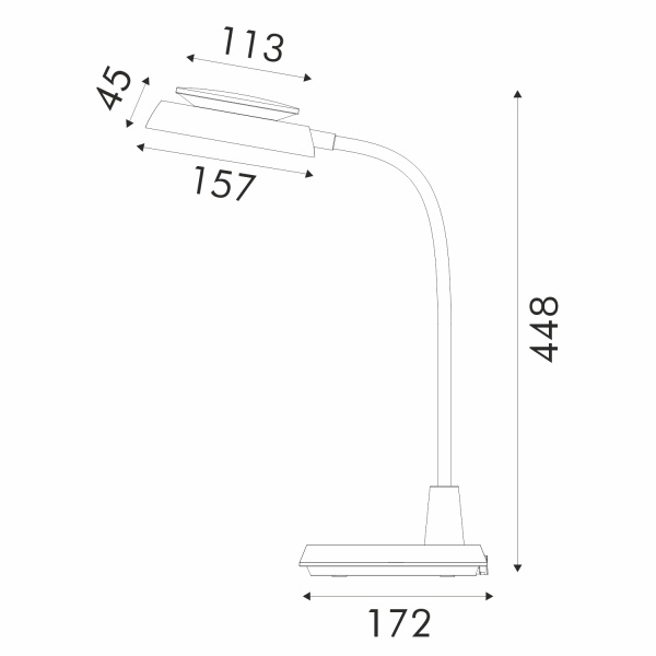 ΦΩΤΙΣΤΙΚΟ ΓΡΑΦΕΙΟΥ LED ACA BL1319LΒΚ ΜΑΥΡΟ 10W CCT 3000K/3800K/5700K 500LM - Image 3