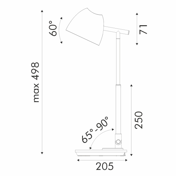 ΦΩΤΙΣΤΙΚΟ ΓΡΑΦΕΙΟΥ LED ACA BL1528BK ΜΑΥΡΟ 8W CCT 3000K/4100K/6300K 580LM - Image 3